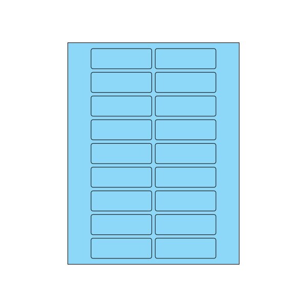 Bsc Preferred 3 x 1'' Fluorescent Pastel Blue Rectangle Laser Labels, 2000PK BUY00021461 - main